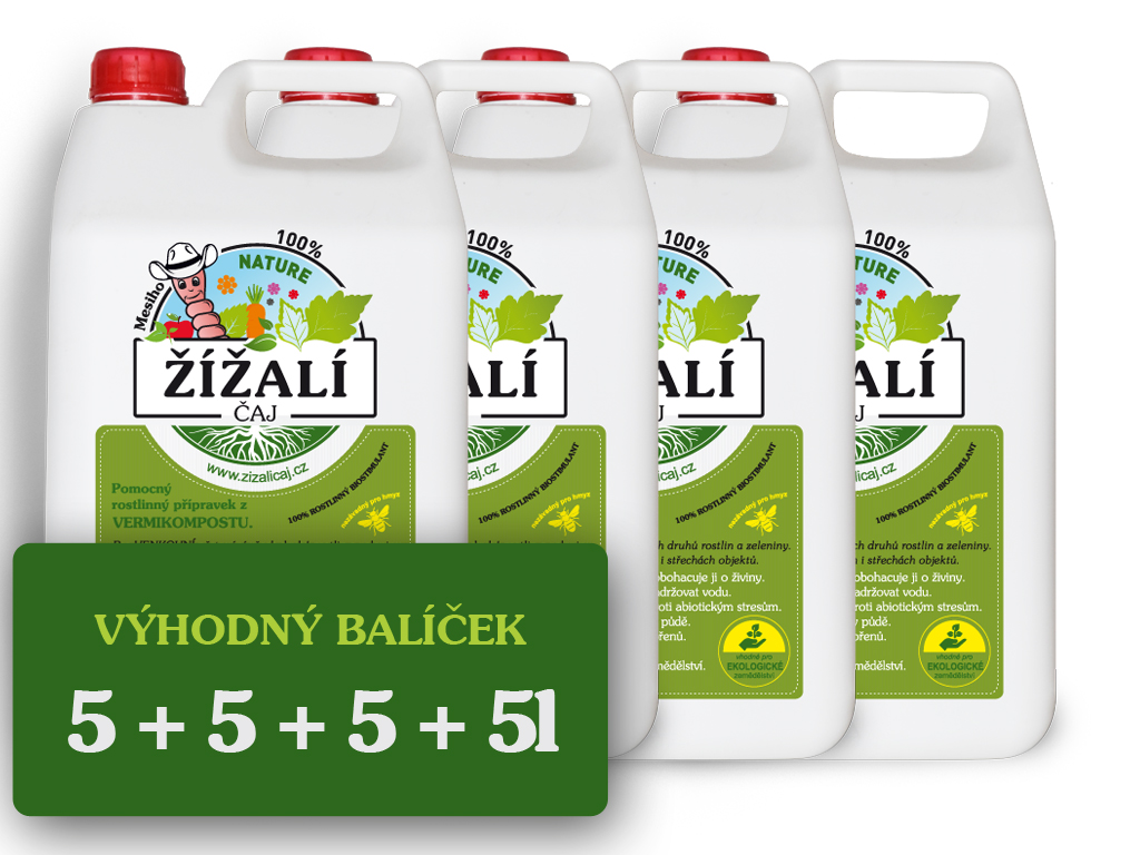 Mesiho žížalí čaj 20 litrů  univerzální biostimulant přírodní organické hnojivo 2030